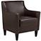 Gavin Saddle Brown Faux Leather Accent Chair