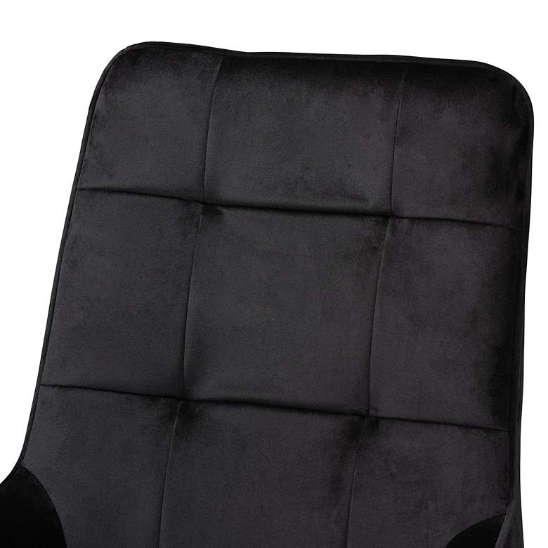 Image 3 Gavino Black Velvet Fabric Tufted Dining Chairs Set of 2 more views