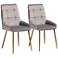 Gavino Gray Velvet Fabric Tufted Dining Chairs Set of 2
