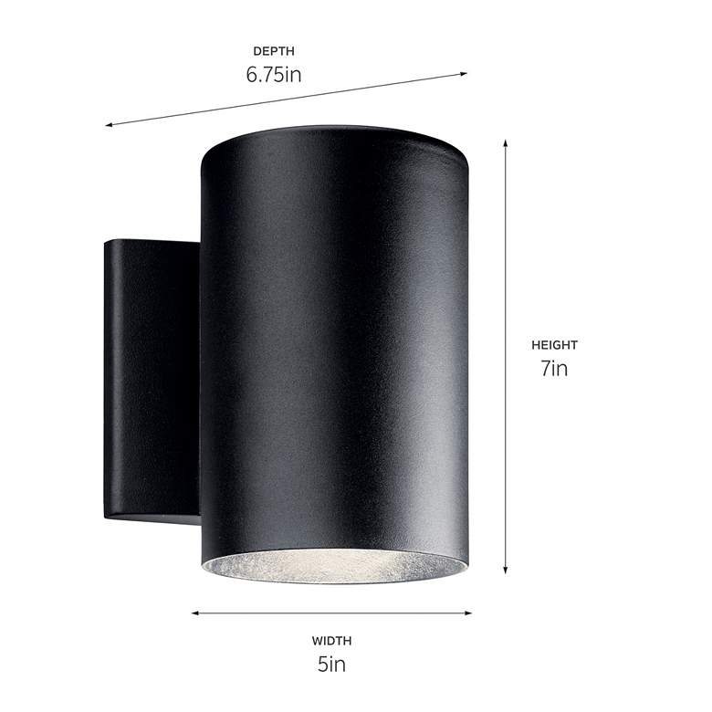 Image 3 Gaviota 7" High Textured Black LED Outdoor Wall Light more views