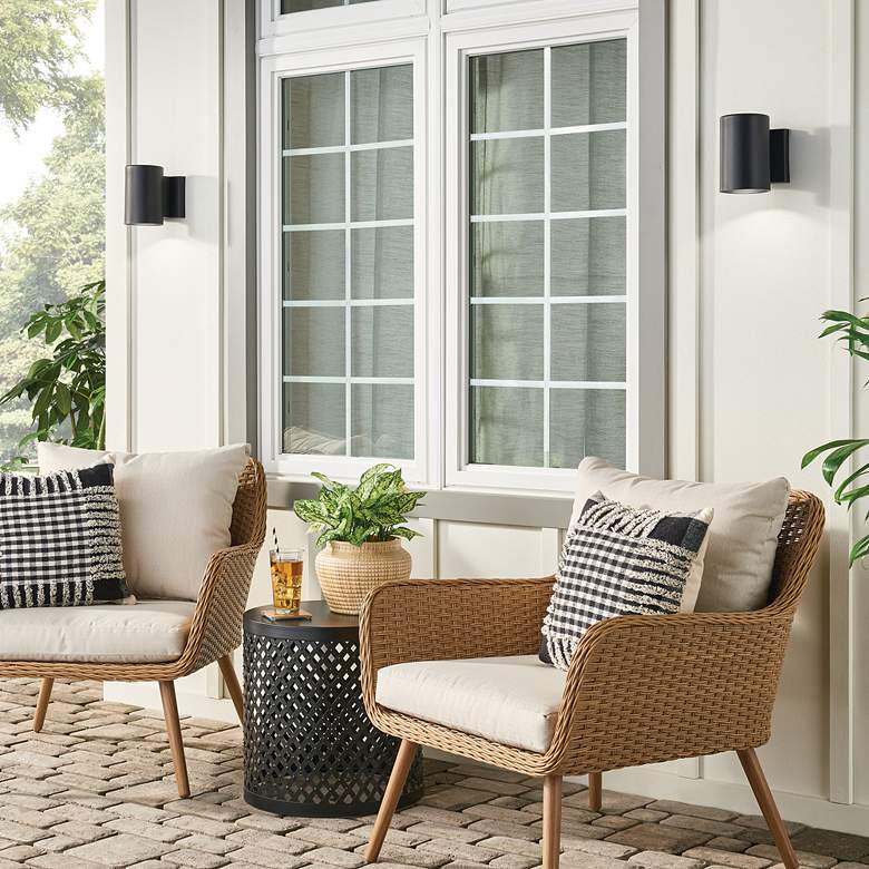 Image 4 Gaviota 7" High Textured Black LED Outdoor Wall Light more views