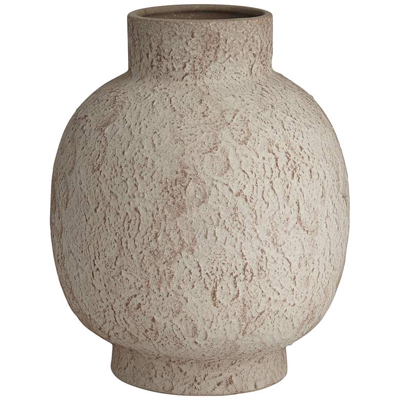 Image 2 Gavora 9 3/4" High White with Rust Antique Decorative Vase