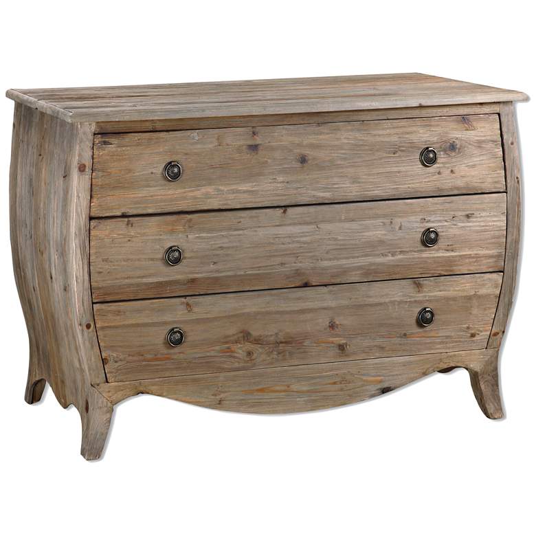 Image 2 Gavorrano 44" Wide Burnished Pine 3-Drawer Wood Foyer Chest