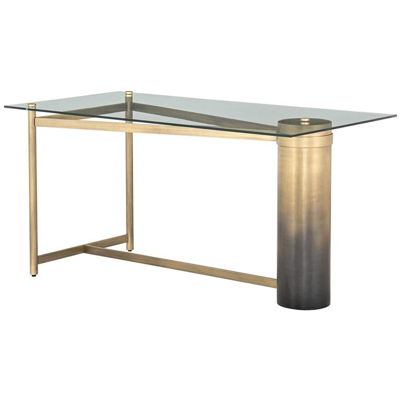 Image 1 Gaye 60 inch Wide Ombre Antique Brass Iron Desk
