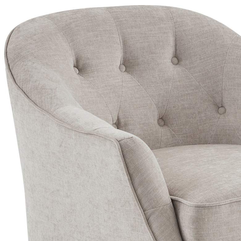 Image 3 Gayla Soft Natural Fabric Tufted Swivel Accent Chair more views