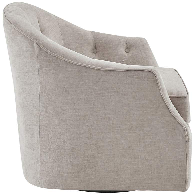 Image 7 Gayla Soft Natural Fabric Tufted Swivel Accent Chair more views