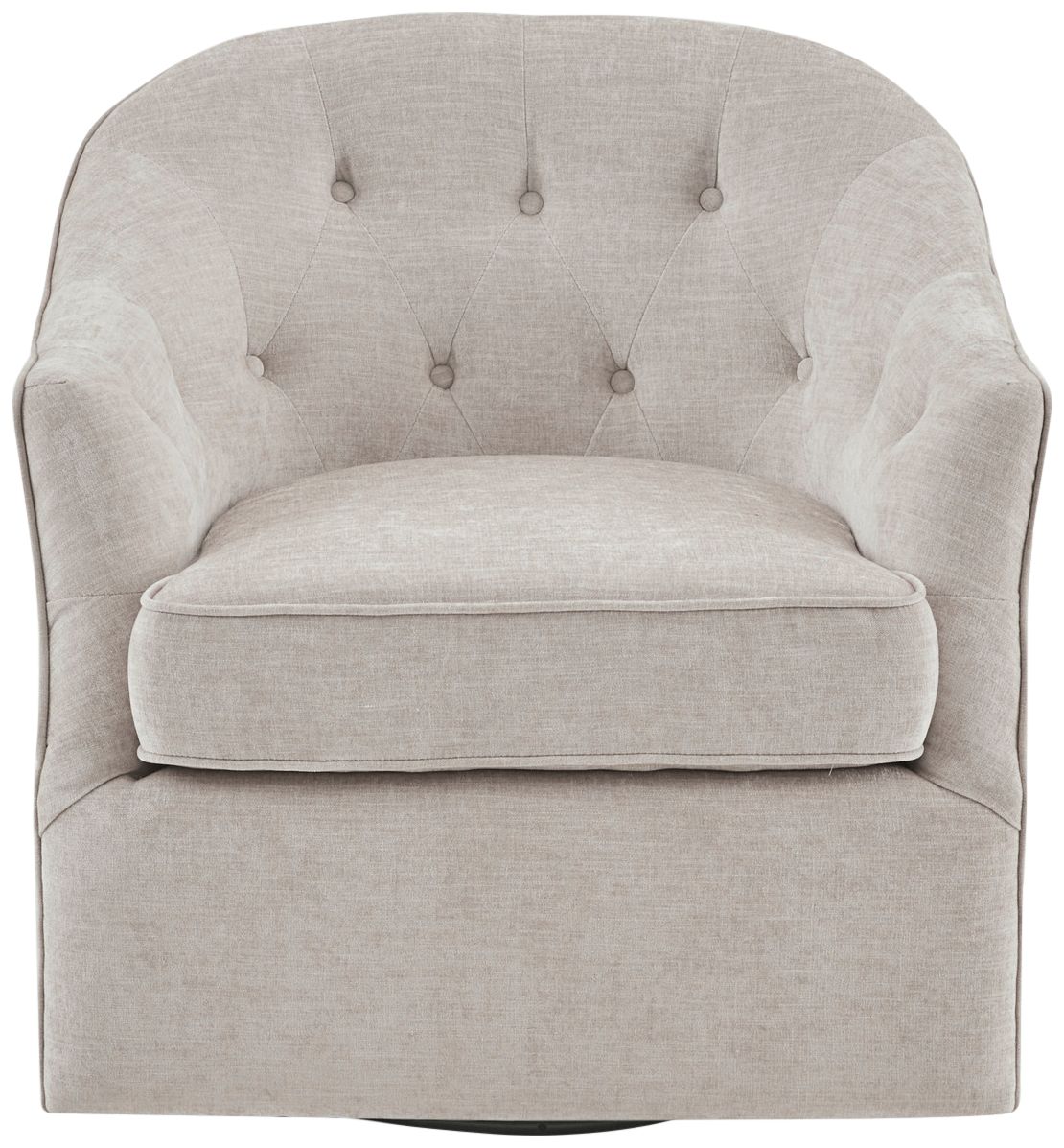 Gayla Soft Natural Fabric Tufted Swivel Accent Chair