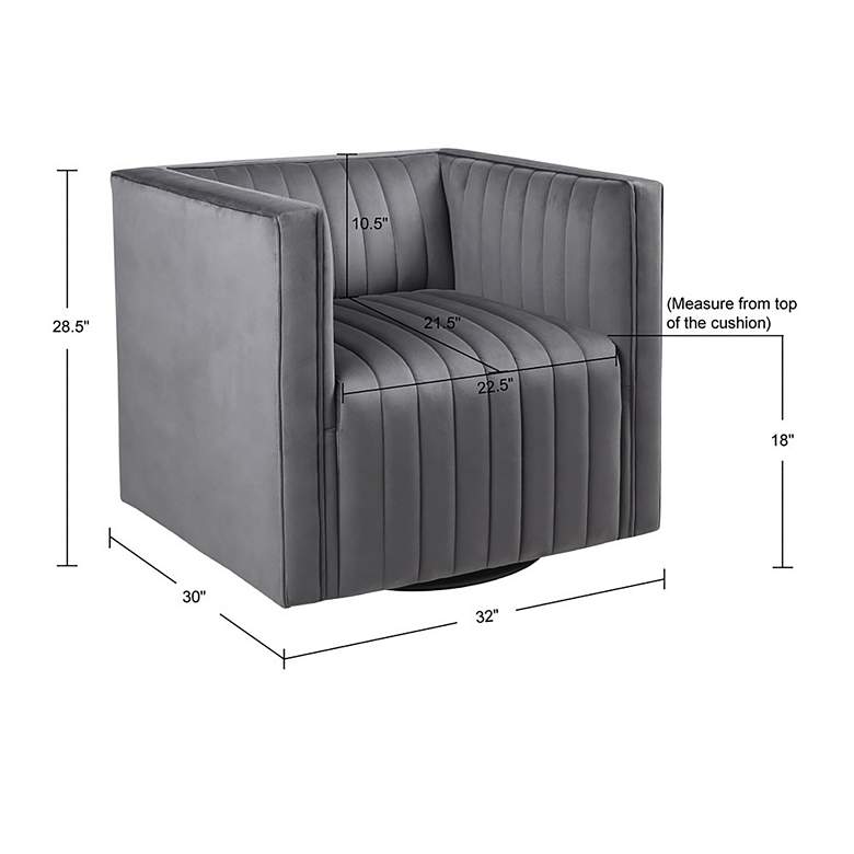 Image 7 Gayley Gray Tufted Swivel Accent Armchair more views