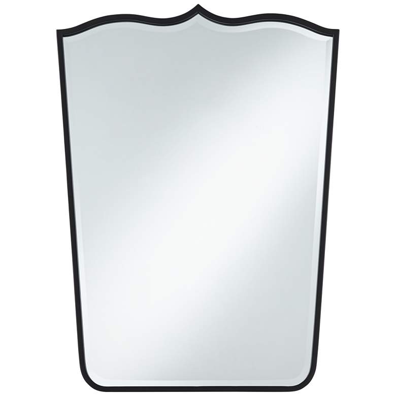 Image 2 Gaylia Satin Black 27" x 36 3/4" Curve Top Mirror