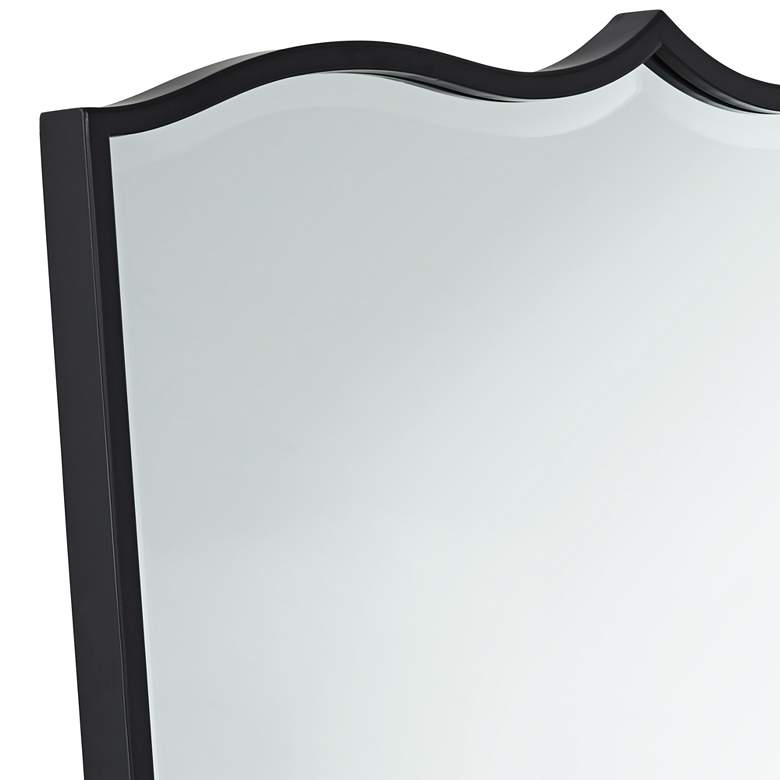 Image 3 Gaylia Satin Black 27" x 36 3/4" Curve Top Mirror more views