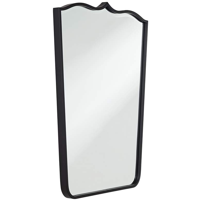 Image 5 Gaylia Satin Black 27" x 36 3/4" Curve Top Mirror more views