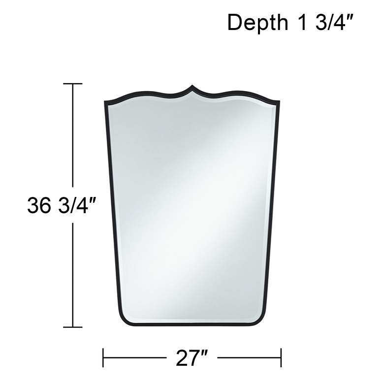 Image 7 Gaylia Satin Black 27" x 36 3/4" Curve Top Mirror more views