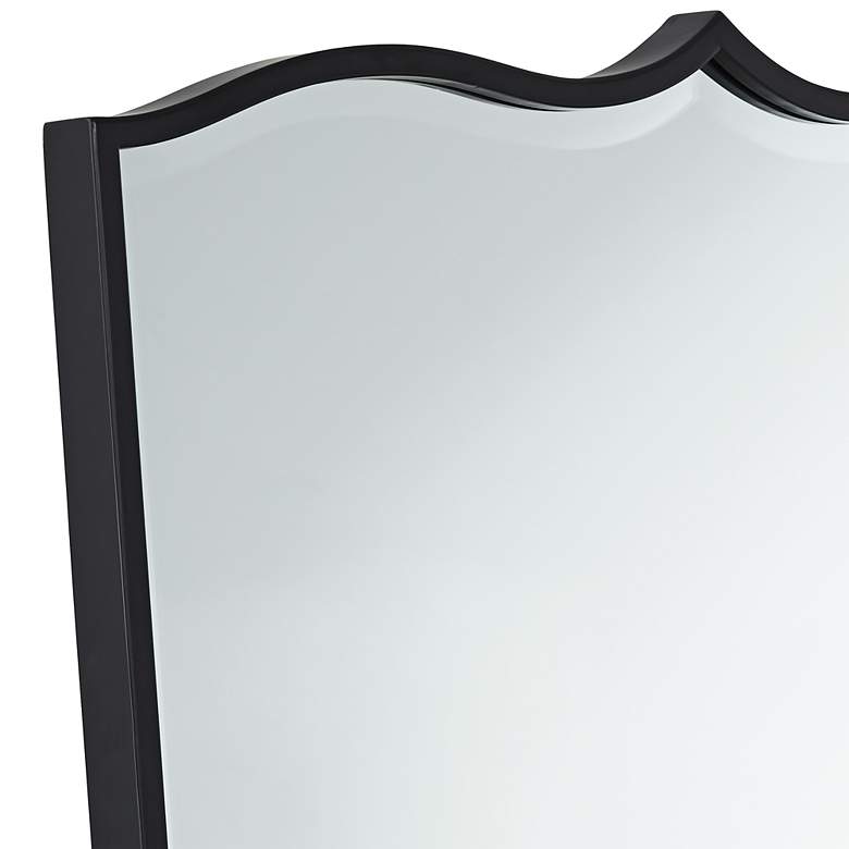 Image 2 Gaylia Satin Black 27" x 36 3/4" Curve Top Mirrors Set of 2 more views