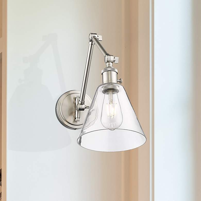 Image 1 Gayson Brushed Nickel Swing Arm Wall Lamp