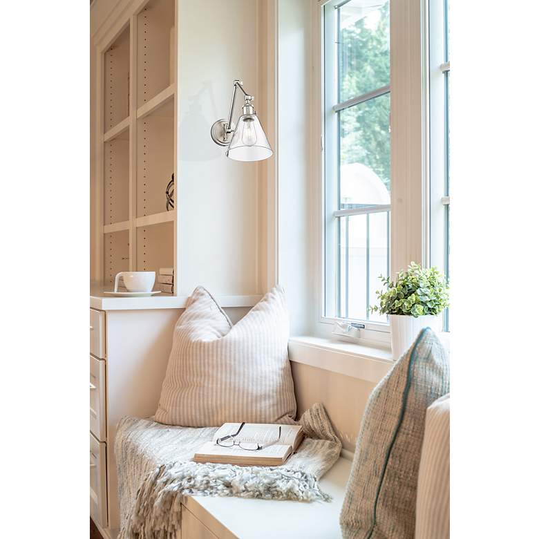 Image 3 Gayson Brushed Nickel Swing Arm Wall Lamp more views