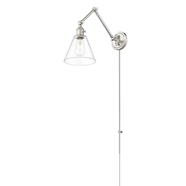 Image 6 Gayson Brushed Nickel Swing Arm Wall Lamp more views