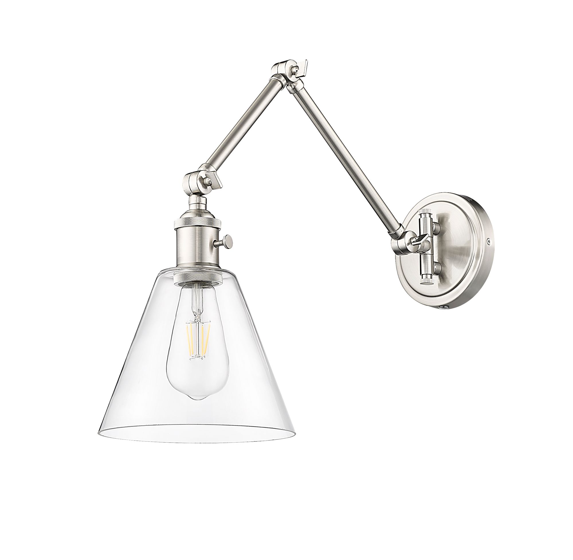 Gayson Brushed Nickel Swing Arm Wall Lamp