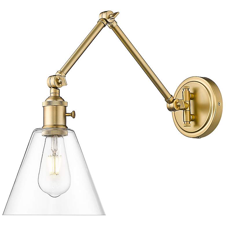 Image 1 Gayson Modern Gold Adjustable Wall Lamp with Clear Glass