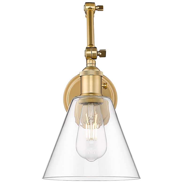 Image 4 Gayson Modern Gold Adjustable Wall Lamp with Clear Glass more views