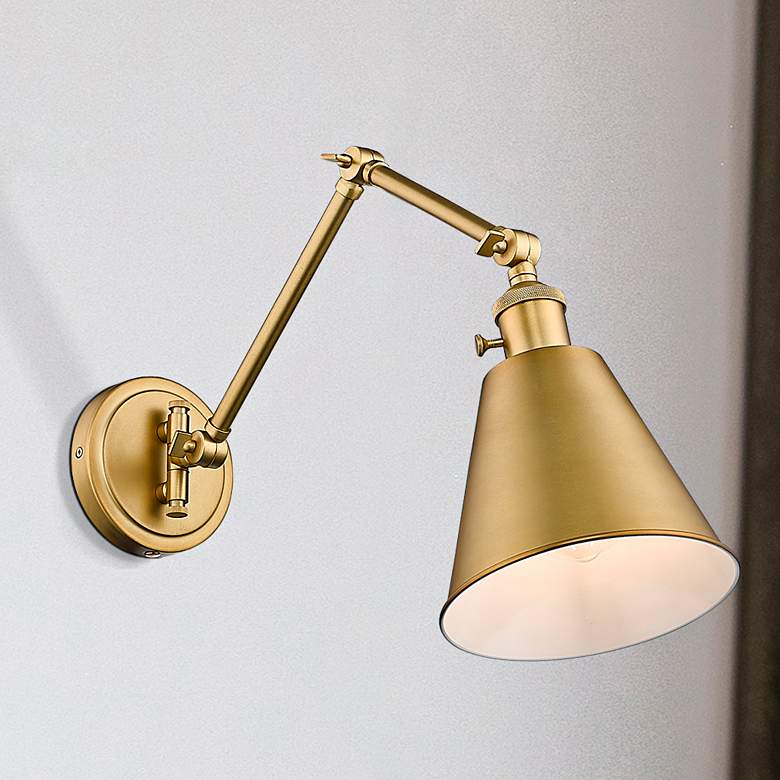 Image 2 Gayson Modern Gold Swing Arm Wall Lamp