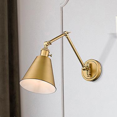 Gayson Modern Gold Swing Arm Wall Lamp