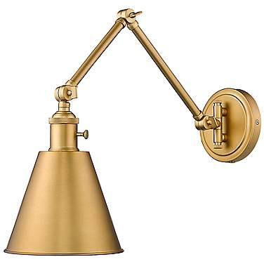 Gayson Rubbed Brass Swing Arm Wall Lamp