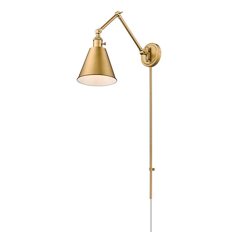 Image 4 Gayson Rubbed Brass Swing Arm Wall Lamp more views