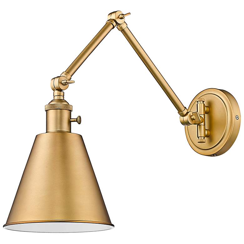 Image 6 Gayson Rubbed Brass Swing Arm Wall Lamp more views