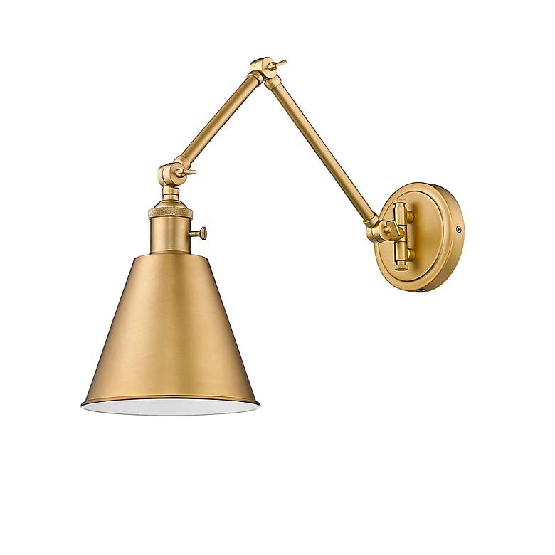 Image 7 Gayson Rubbed Brass Swing Arm Wall Lamp more views