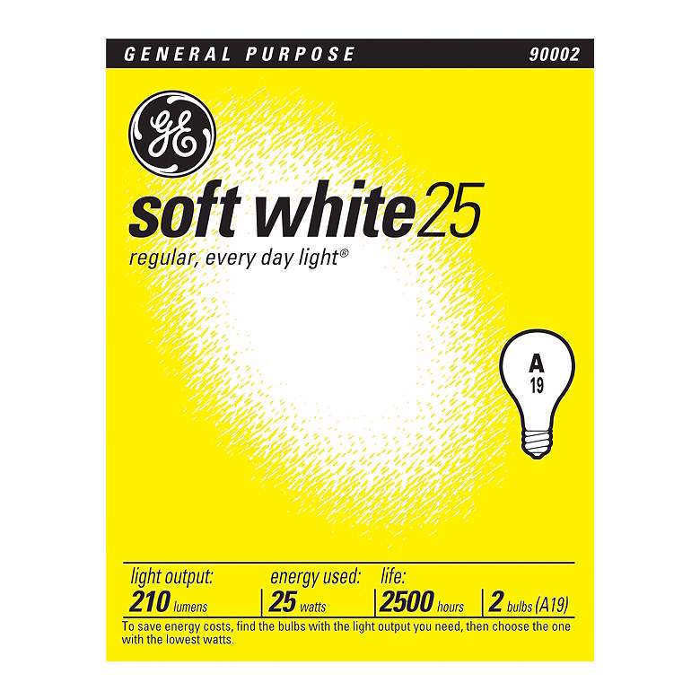Image 1 GE 25 Watt 2-Pack Soft White Light Bulbs
