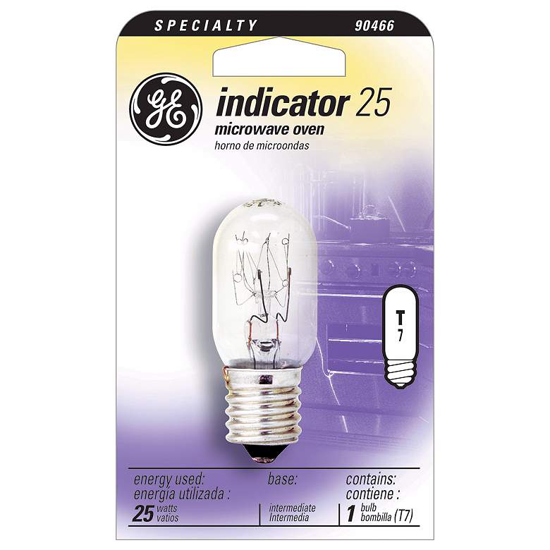 Image 1 GE 25 Watt T-7 Microwave Oven Light Bulb