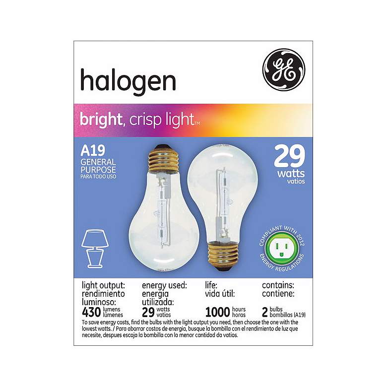 Image 1 GE 29 Watt 2-Pack General Purpose Halogen Light Bulbs