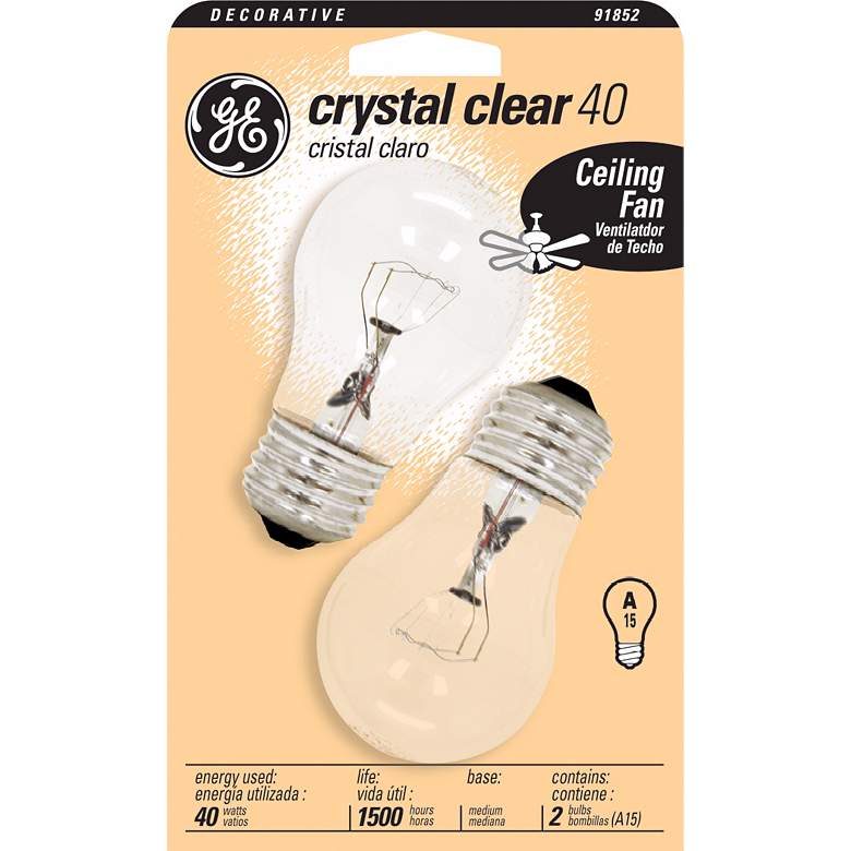 Image 1 GE 40 Watt 2-Pack Clear Ceiling Fan Bulbs