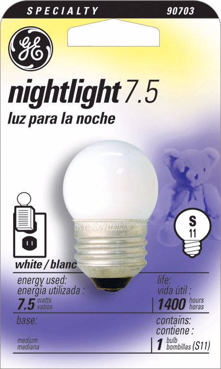 GE 7.5 Watt S11 Night Light Bulb