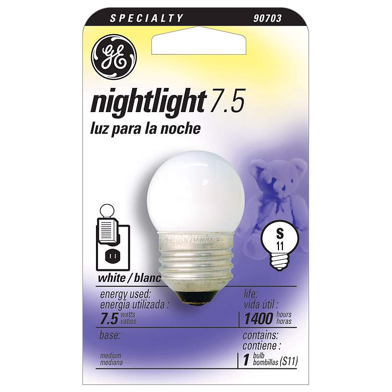 Image 1 GE 7.5 Watt S11 Night Light Bulb