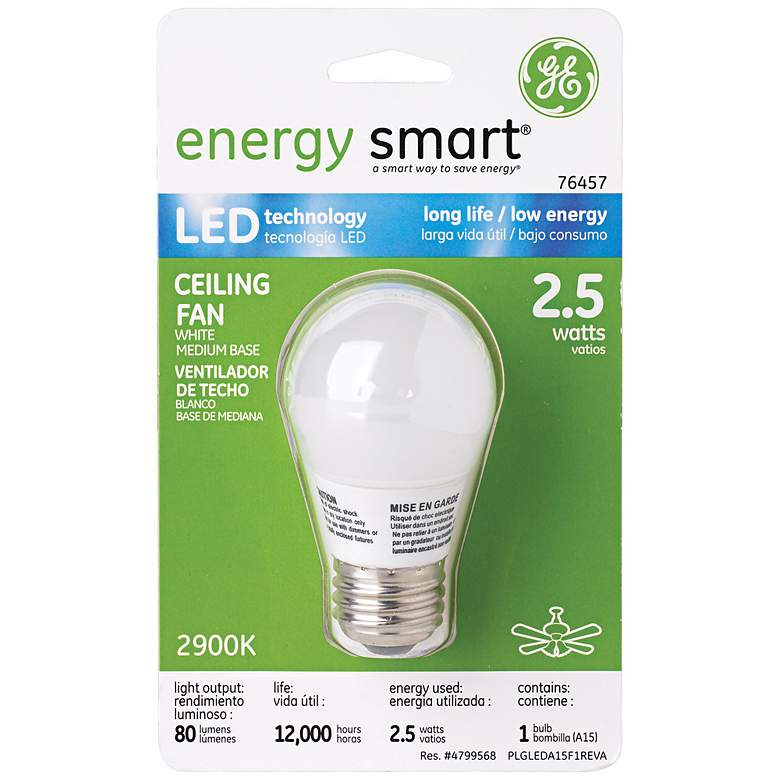 Image 1 GE Energy Smart 2.5 Watt LED White Glass Medium Base Bulb