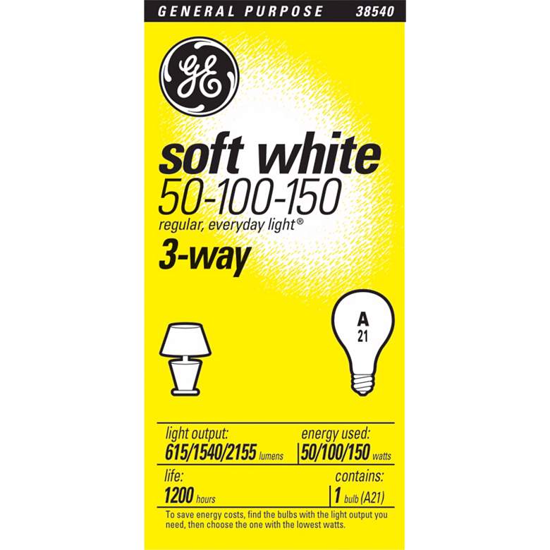 Image 1 GE Soft White 3-Way Light Bulb