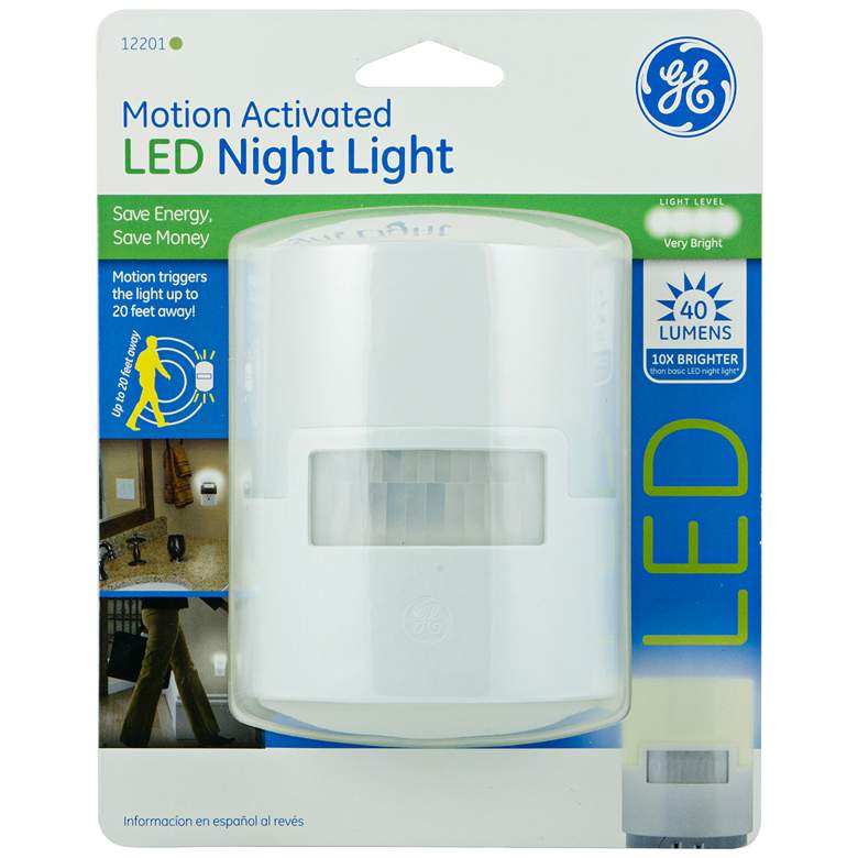 Image 1 GE White Motion Activated LED Night Light