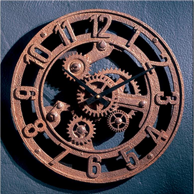 Image 1 Gears of Time 14 inch Wide Battery Powered Wall Clock