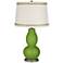 Gecko Double Gourd Table Lamp with Rhinestone Lace Trim