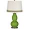 Gecko Double Gourd Table Lamp with Scallop Lace Trim
