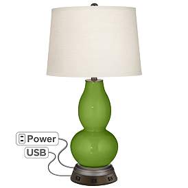 Image1 of Gecko Double Gourd Table Lamp with USB Workstation Base
