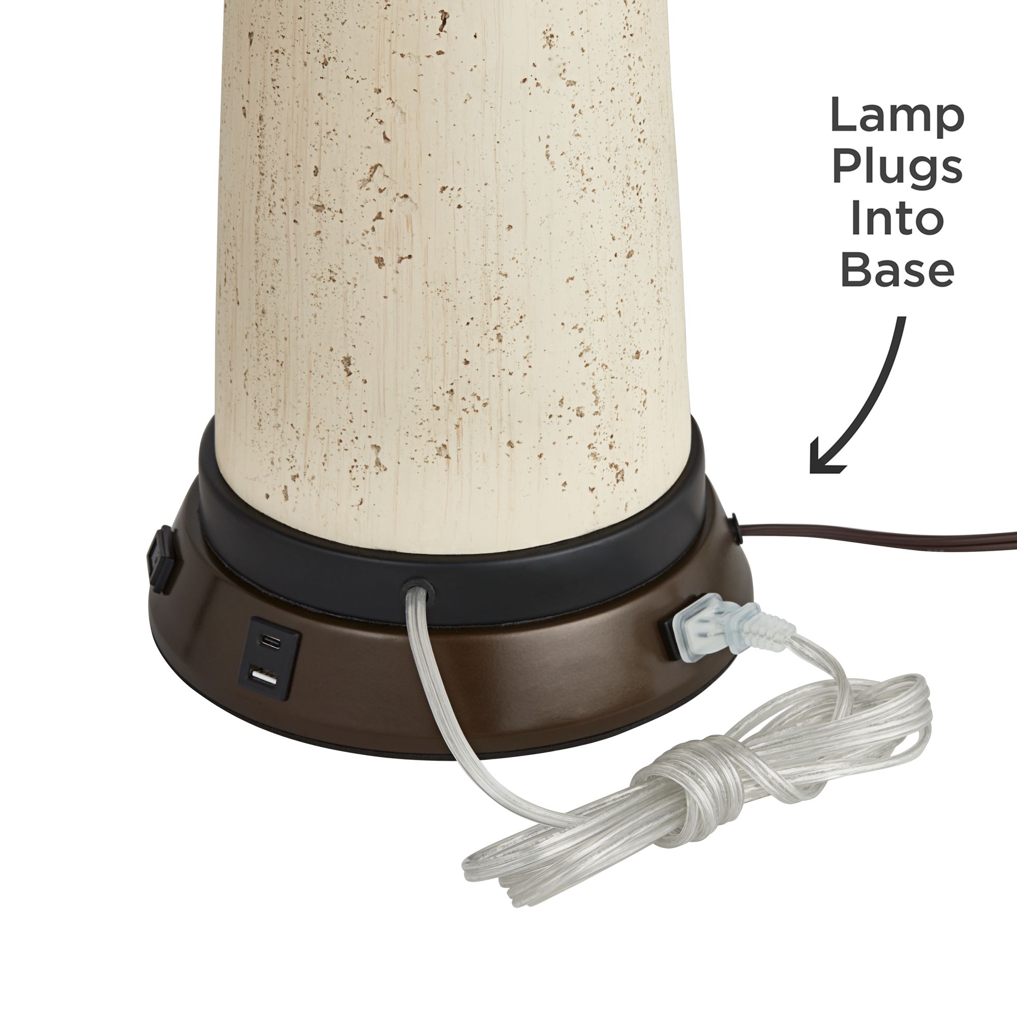 Image 4 Gecko Double Gourd Table Lamp with USB Workstation Base more views