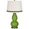 Gecko Double Gourd Table Lamp with Wave Braid Trim