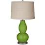 Gecko Linen Drum Shade Double Gourd Table Lamp