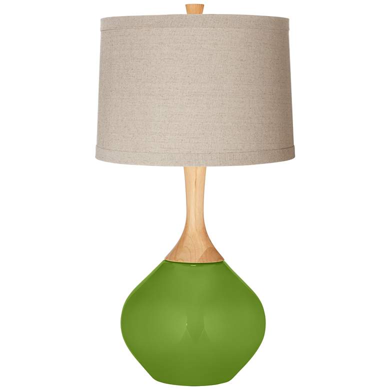 Image 1 Gecko Natural Linen Drum Shade Wexler Table Lamp