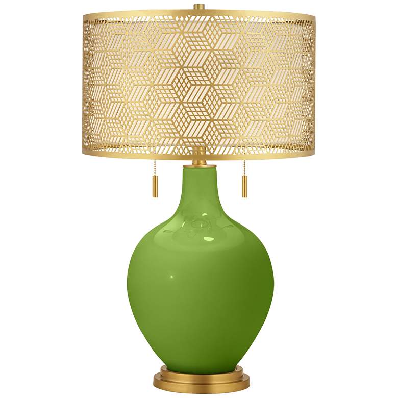 Image 1 Gecko Toby Brass Metal Shade Table Lamp