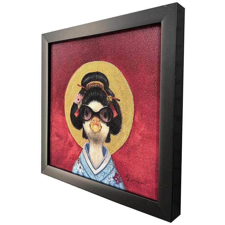 Image 2 Geisha Duck 11"W x 11"H Non-Glass Framed Art more views