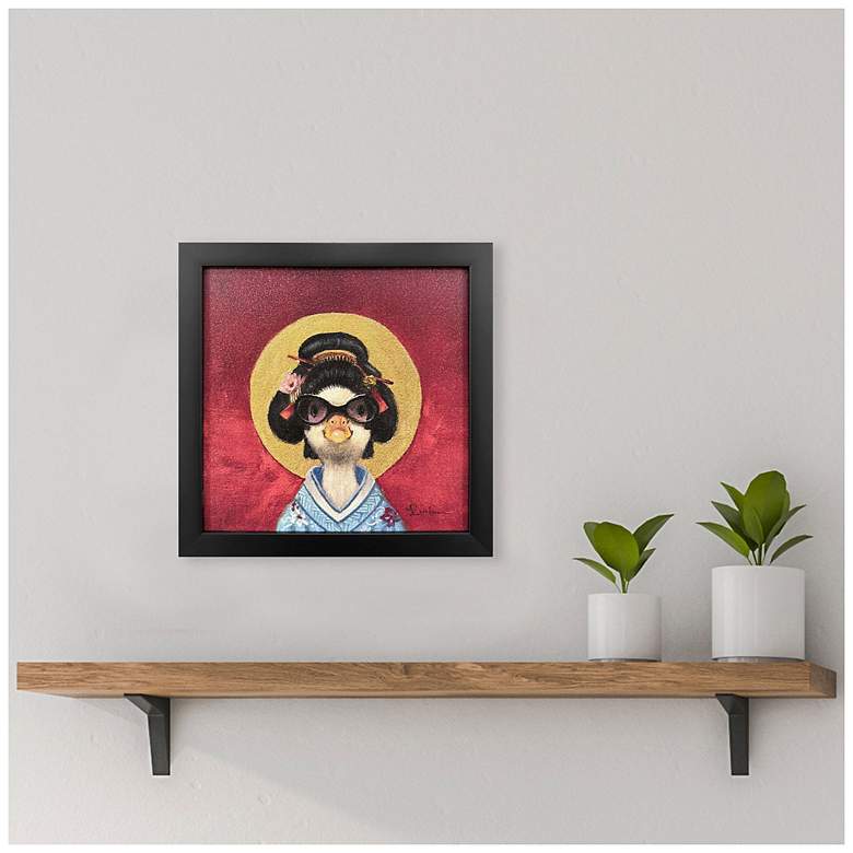 Image 4 Geisha Duck 11"W x 11"H Non-Glass Framed Art more views