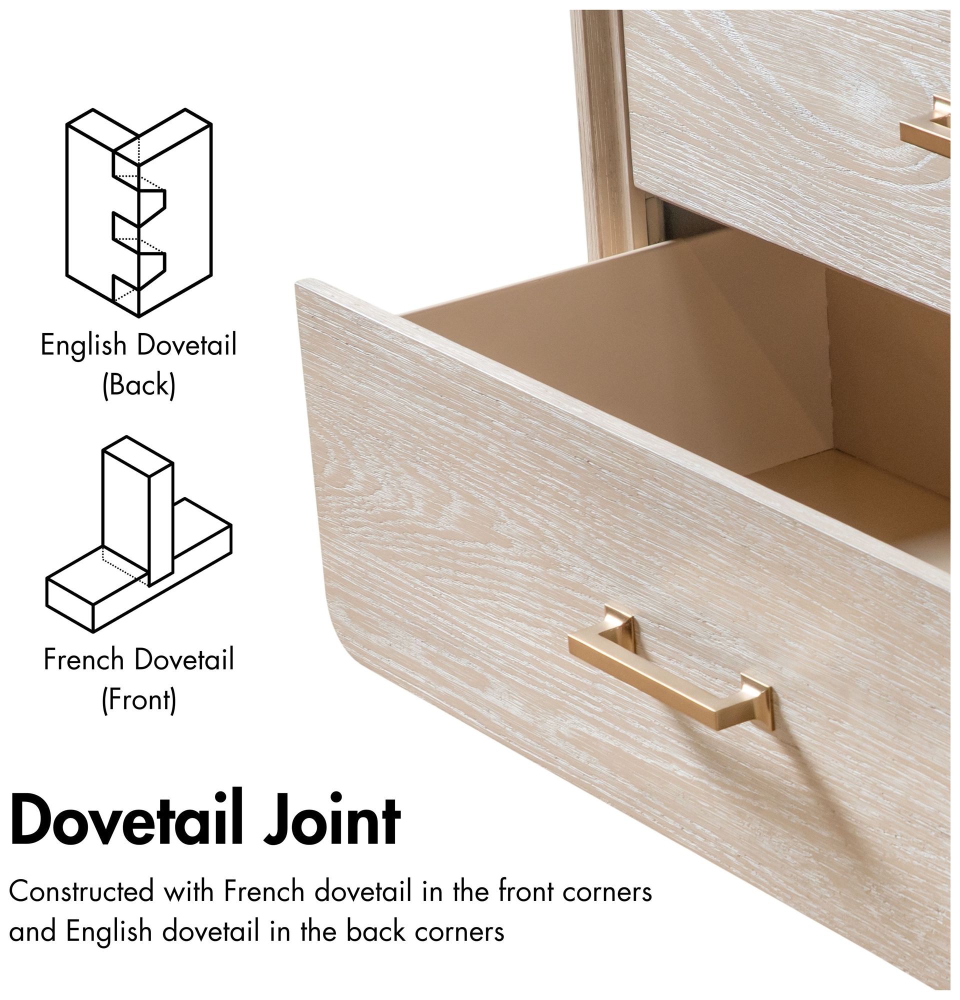 Gela Oak 2 Drawer Wood Nightstand